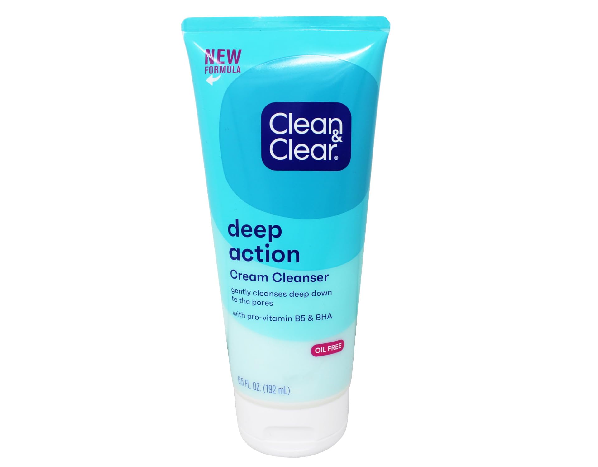 Clean & Clear Deep Action Cream Facial Cleanser for Sensitive Skin, Gentle Daily Face Wash with OilFree, 6.5 oz