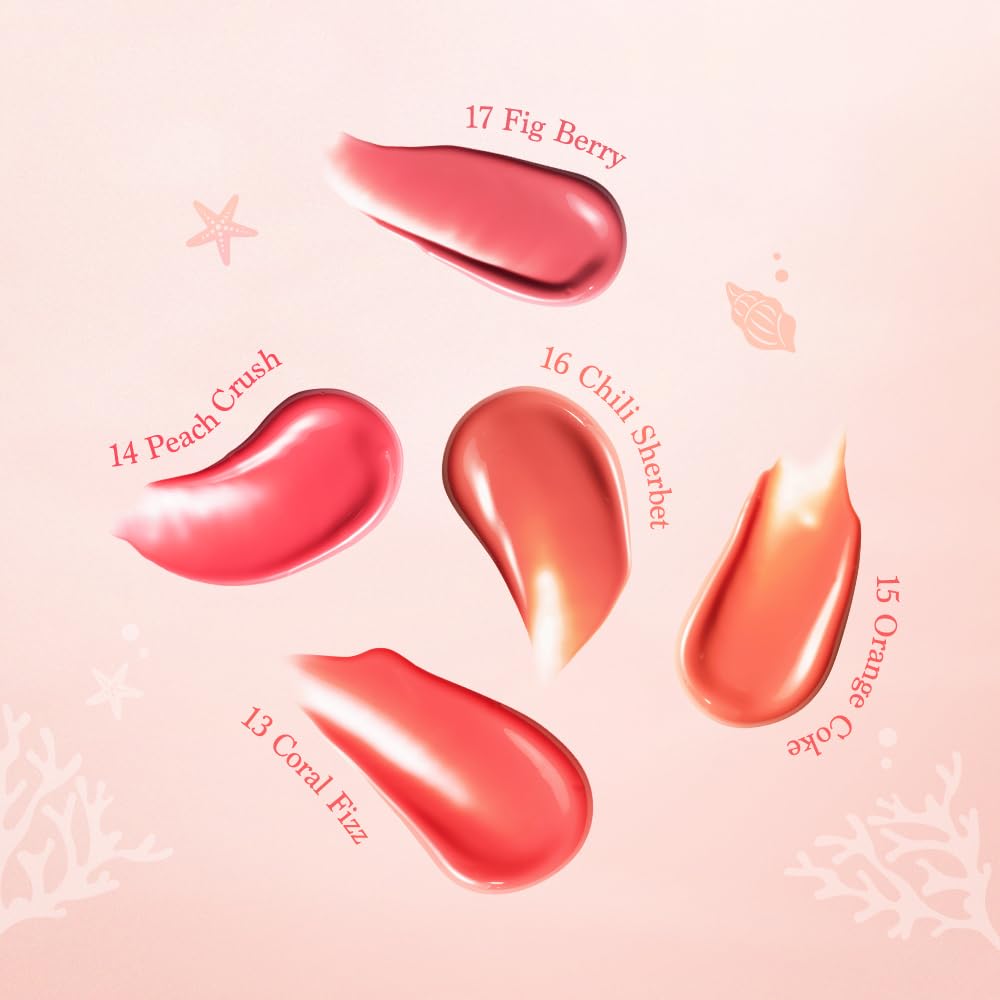 dasique Juicy Dewy Tint (13 Coral Fizz) 0.12 oz | Light Application with moisture | Long-wearing Glossy Lip Stain, Non-sticky |