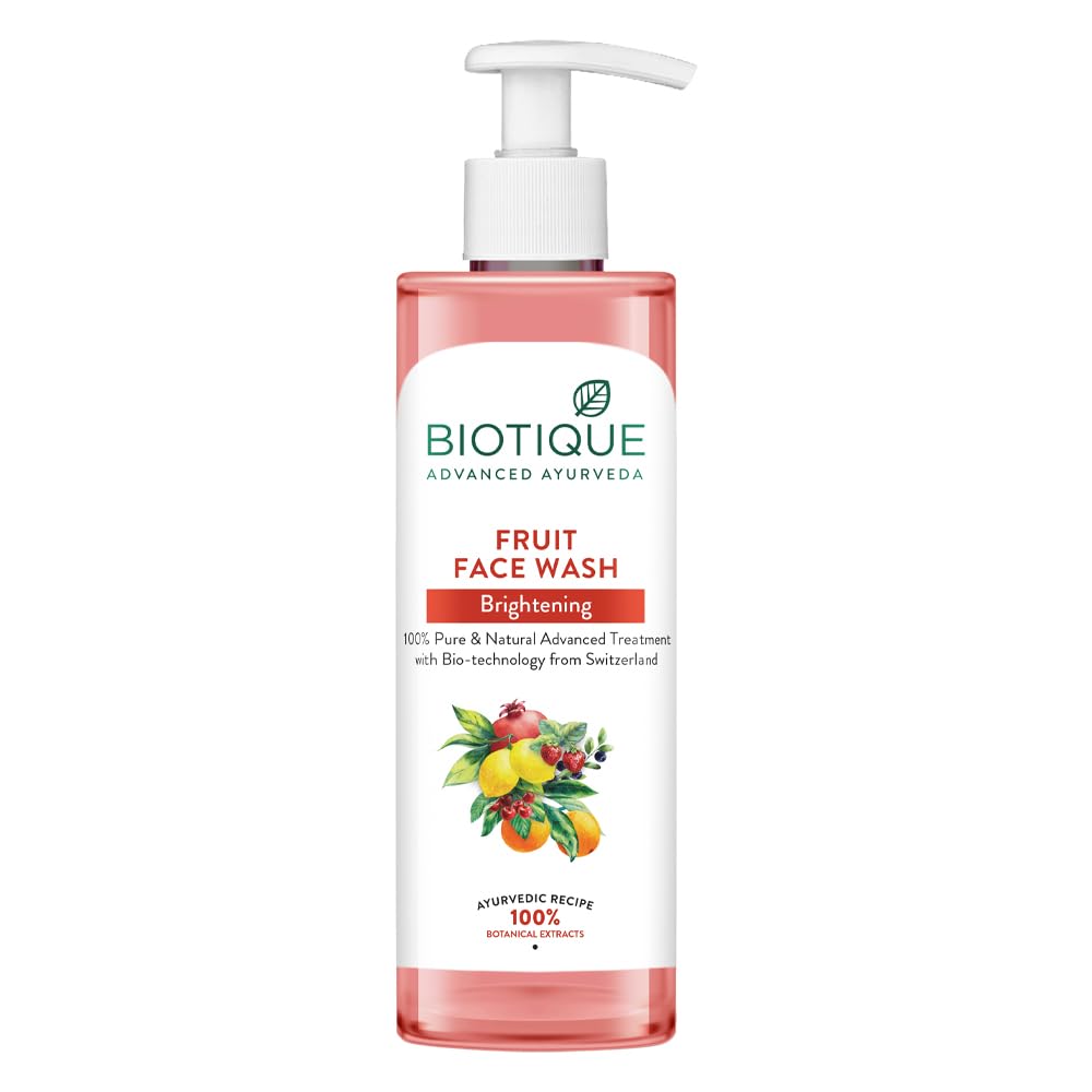 Biotique Fruit Brightening Face Wash| Ayurvedic And Organically Pure| Advanced Swiss Technology |100% Botanical Extracts| Suitab