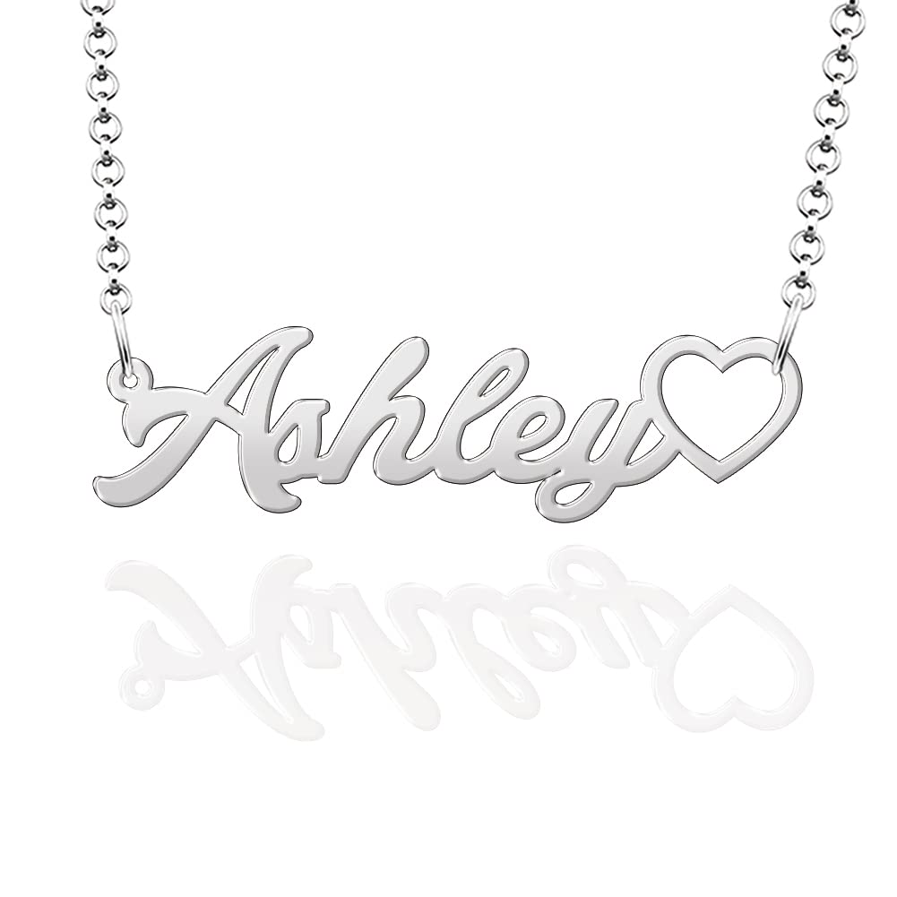 CoolJewelry Name Necklace Personalized Custom Made Nameplate Initial Necklace 925 Sterling Silver Jewelry Birthday Gift for Gabr