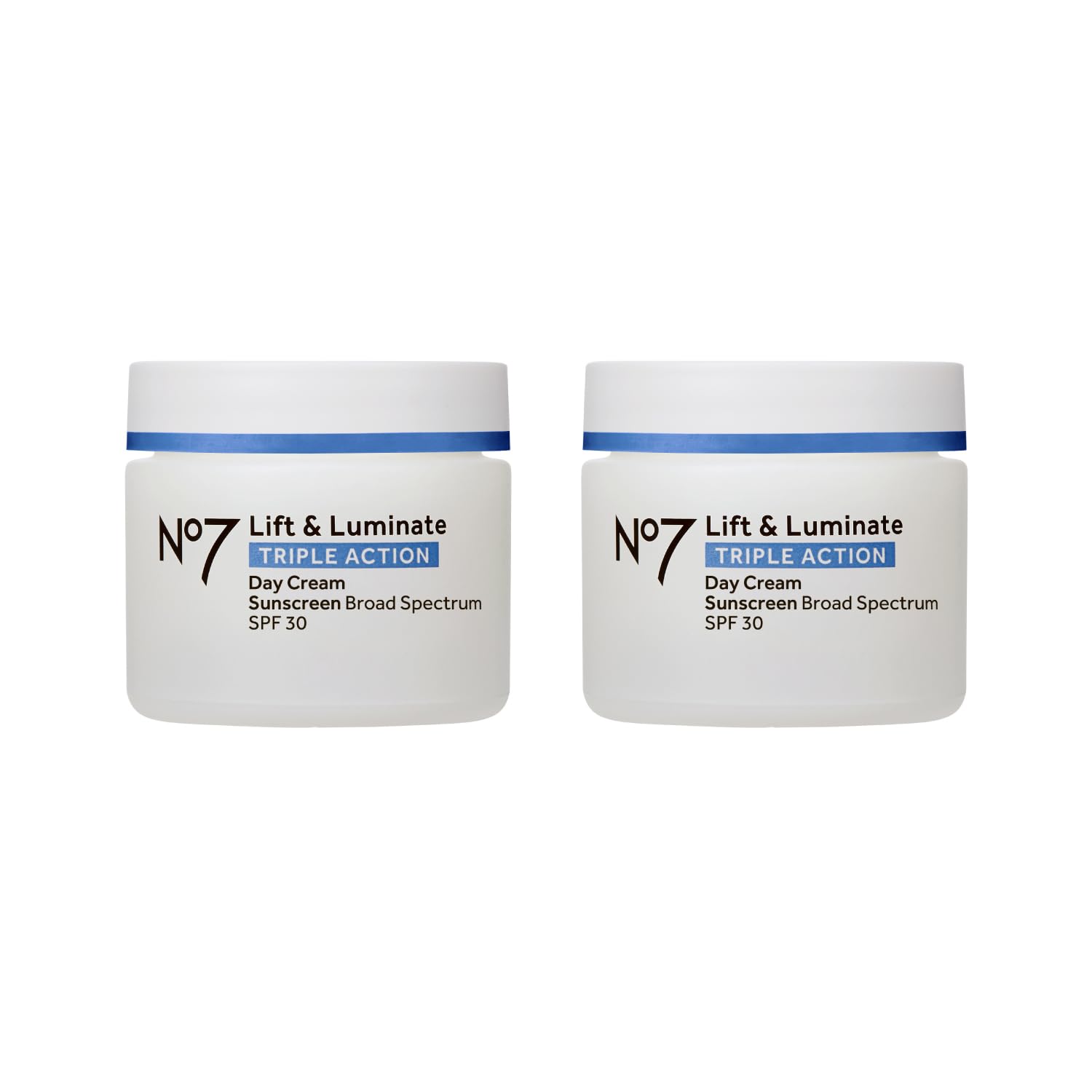 No7 Lift & Luminate Triple Action Day Cream - Anti-Aging Face Moisturizer SPF 30, Hyaluronic Acid & Vitamin C - Firms Skin for R