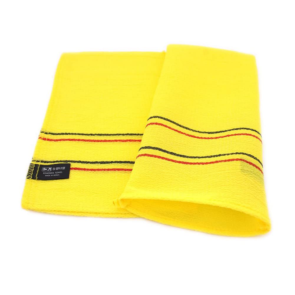 10 Pack Songwol Korean Beauty Skin Large Exfoliating Bath Shower Towel Gloves Scrub Wash Clothes Made In Korea Yellow