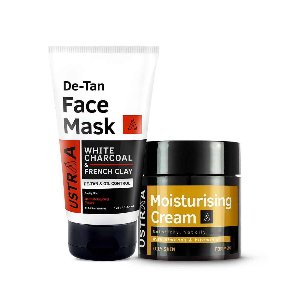 Ustraa DeTan Face Mask Oily Skin  125G | Effective Tan Removal | White Charcoal & French Clay & Moisturising Cream  Oily Skin