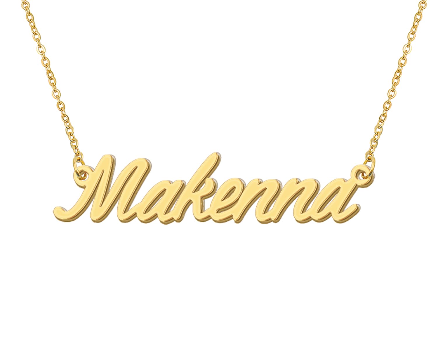 Aoloshow 18k Gold Plated Necklace with Makenna Name Womens Nameplate Necklaces Stainless Steel Jewelry for New Mama Mother