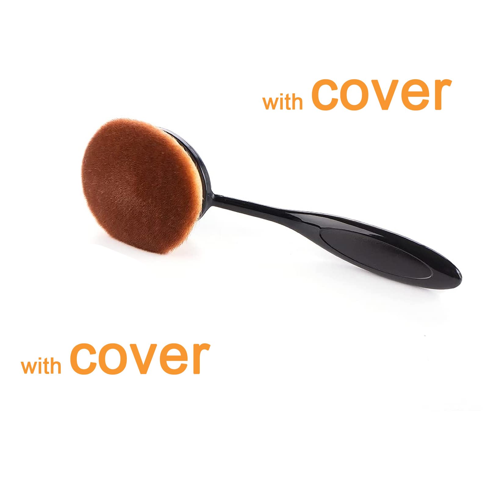 Yoseng Oval Foundation Brush With Cover, Large Toothbrush Makeup Brushes Fast Flawless Application Liquid Cream Powder Foundatio