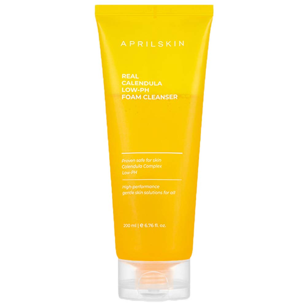 APRILSKIN Calendula Low pH Gel Cleanser | Vegan, Cruelty Free | Dry, Sensitive, Acne-Prone Skin| Gentle deep cleans with micro m