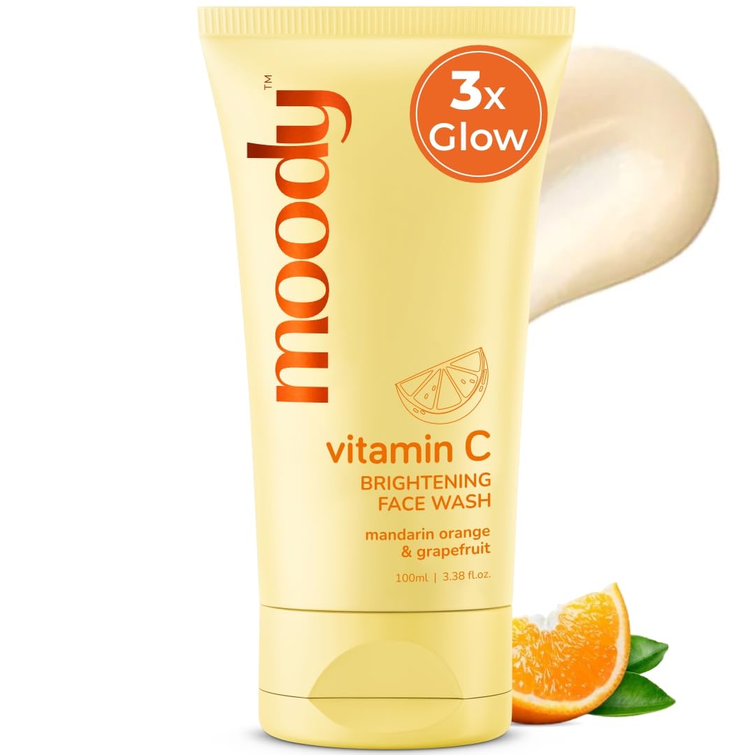 Moody Vitamin C Brightening Face Wash With Mandarin Orange | Gently Cleanses, Hydrates & Reduces Dark Spots | Face Cleanser For 