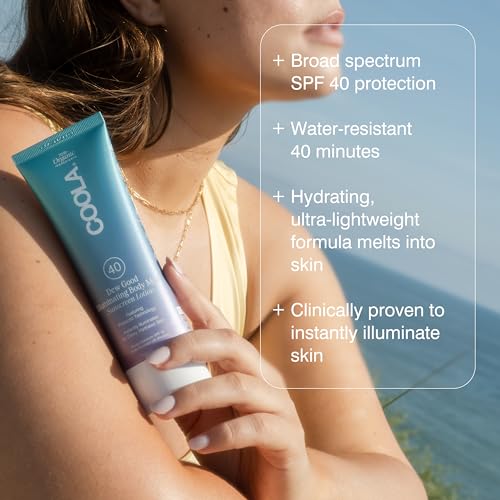 Coola Organic Dew Good Illuminating Body Melt With Spf 40, Dermatologist Tested Sunscreen That Instantly Illuminates Skin, 3.4 F