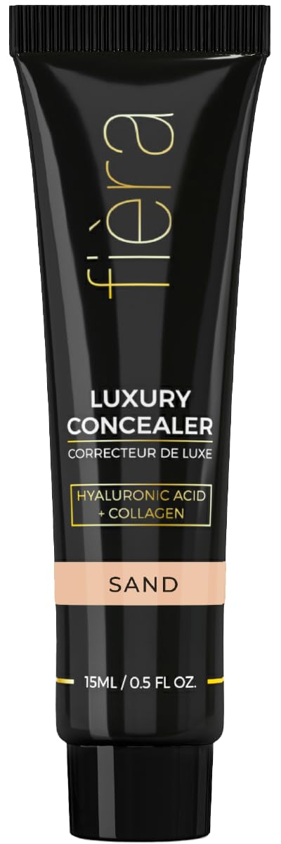 Fira Luxury Concealer with Anti-Aging - All Day Coverage for Dark Circles, Fine Lines, Wrinkles & Spots - Sand/Sable, 0.5 Ounce