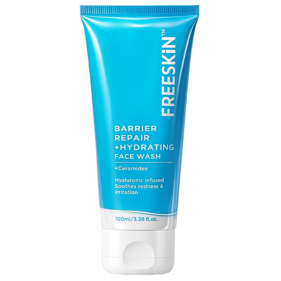 Freeskin Barrier Repair Hydrating Face Wash With Ceramides & Hyaluronic Infused | Soothes Redness & Irritation | Gentle Daily Fa