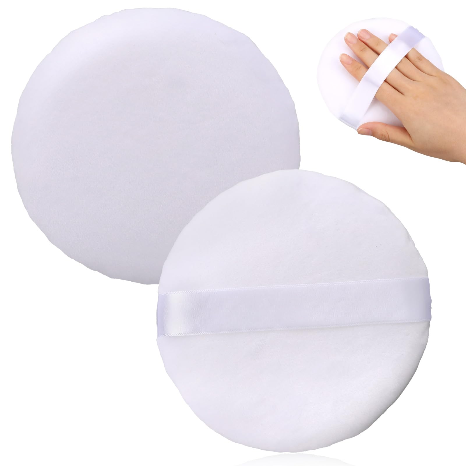 1 Pack 5 Inch Large Powder Puff for Face Powder, Ultra Soft Washable Loose Powder Puff Round Blending Sponge Puff Setting Powder