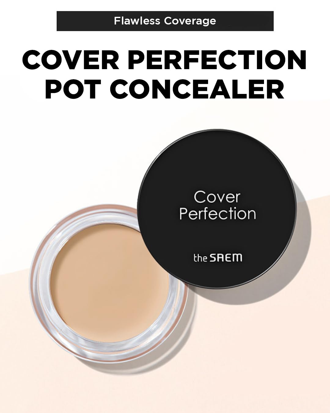 THESAEM Cover Perfection Pot Concealer #0.5 Ice Beige - High Adherence & Coverage Balm, Conceals Blemish & Acne Spots, Matte Fin