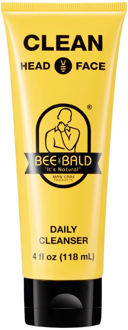 Bee Bald CLEAN - Daily Cleanser for Face and Head - Premium Facial Cleanser for Men and Women Too - Daily Face Wash Refreshes an