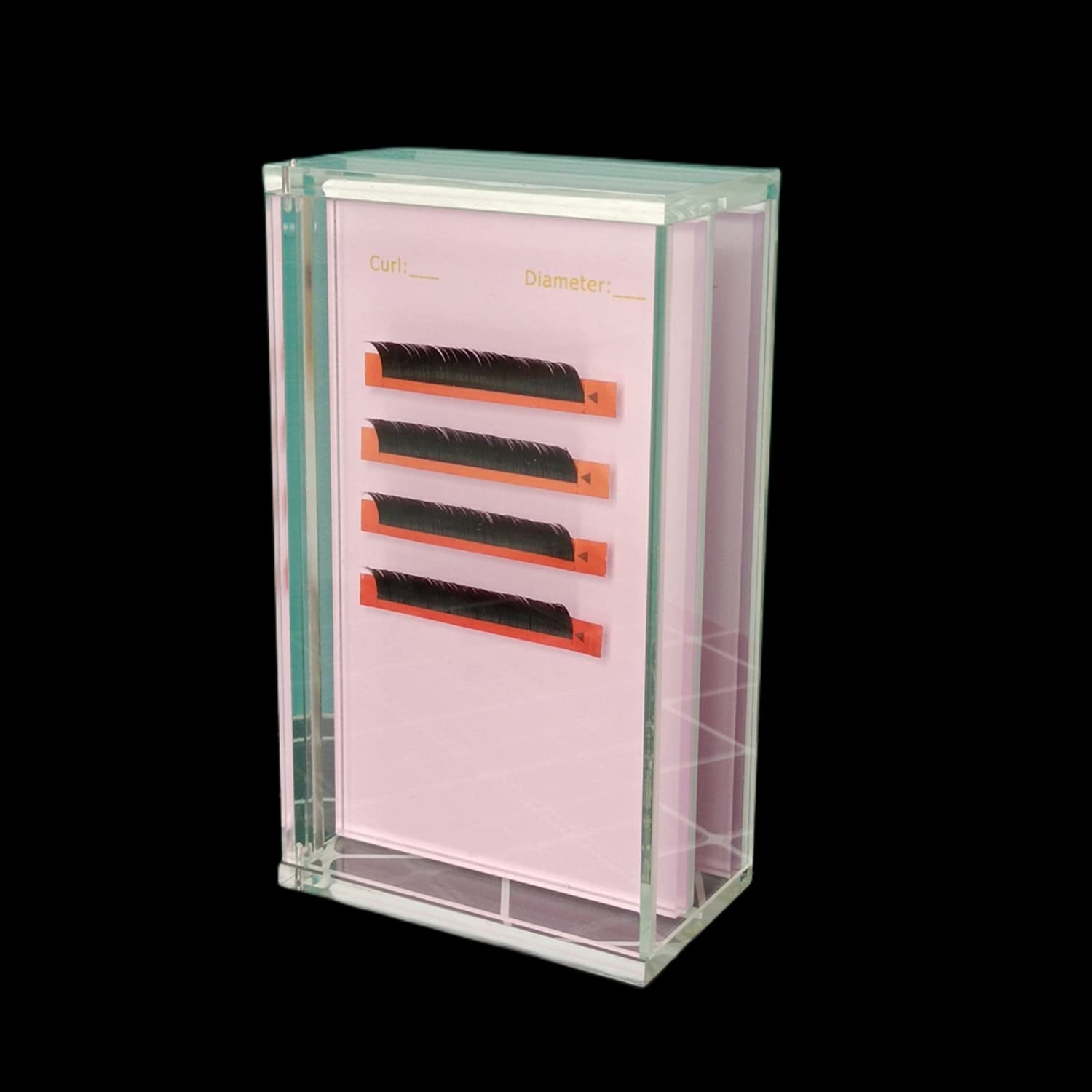 Two Layers Eyelash Grafting Pallet with Cover, Dust-proof Acrylic Lash Tile holder, Eyelash Extensions Storage Gasket Pads 2 Tie