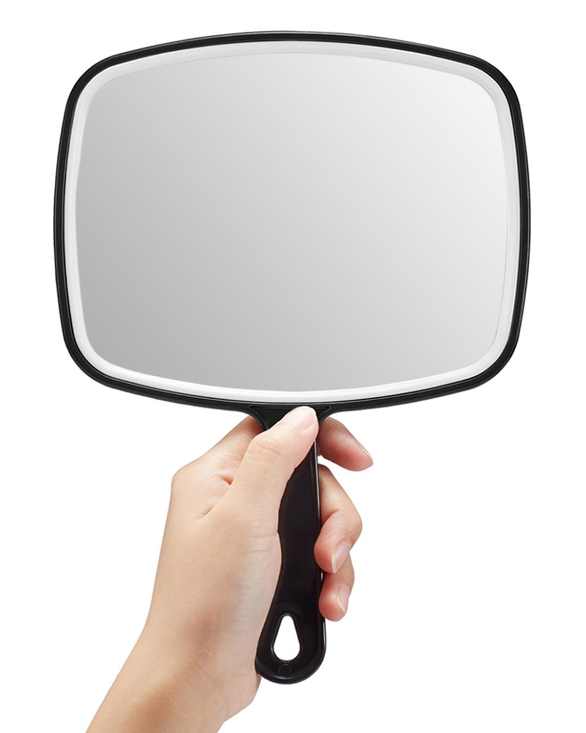 OMIRO Hand Mirror, Large Black Handheld Mirror with Handle, 7.4'' W x 10.3'' L, Pack of 3