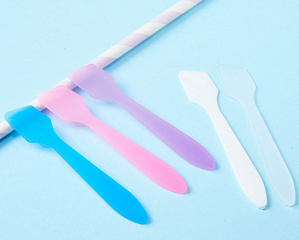 100pcs Plastic Spatulas Cosmetic Scoop Stick Spatula Applicator Tool for Mixing and DIY Mask Facial Cream Makeup Skin Care Produ