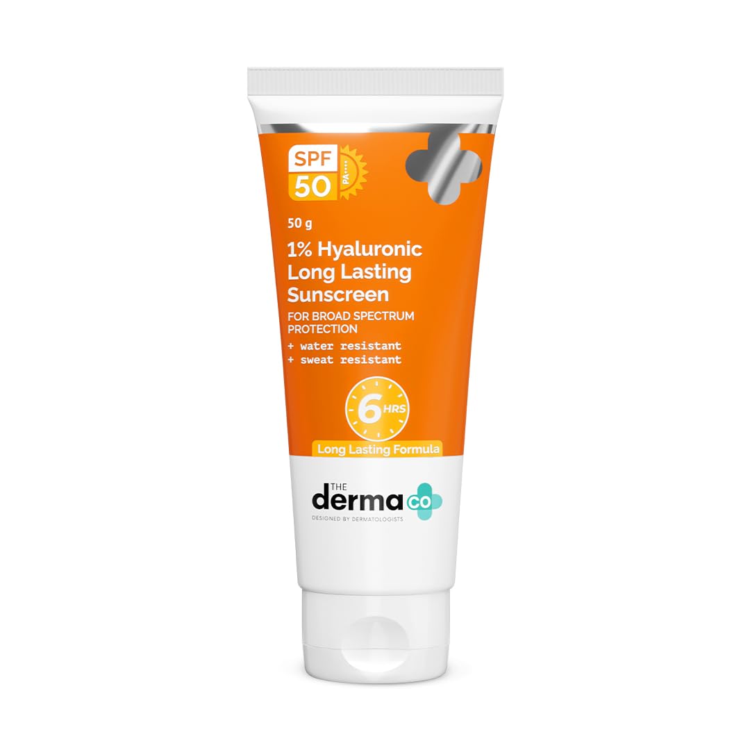 The Derma Co 1% Hyaluronic Long Lasting Sunscreen | Spf 50 Pa++++ | With Hyaluronic Acid & Vitamin E | For Broad Spectrum Protec