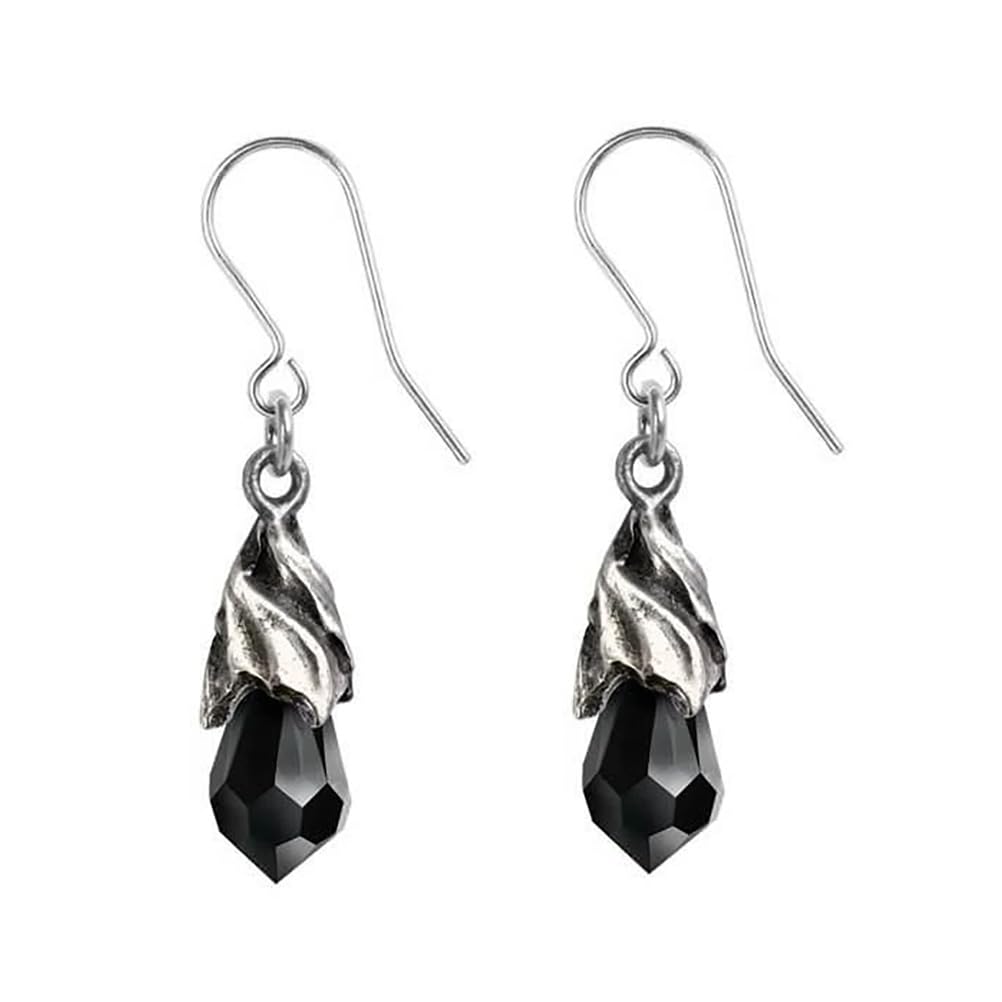 Alchemy Gothic Empyrean Tear Earrings (Black) Lightweight Fashion Women's/Girl's Ear Dangling Cuff