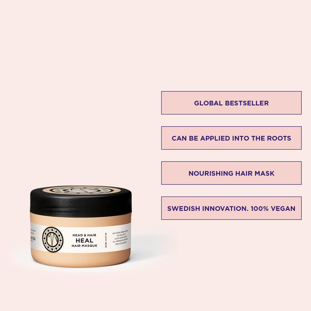 Maria Nila Head & Hair Heal, Hair Mask 8.5 Fl Oz, Soothing Aloe Vera for dry & itchy scalps, 100% Vegan & Sulfate/Paraben free