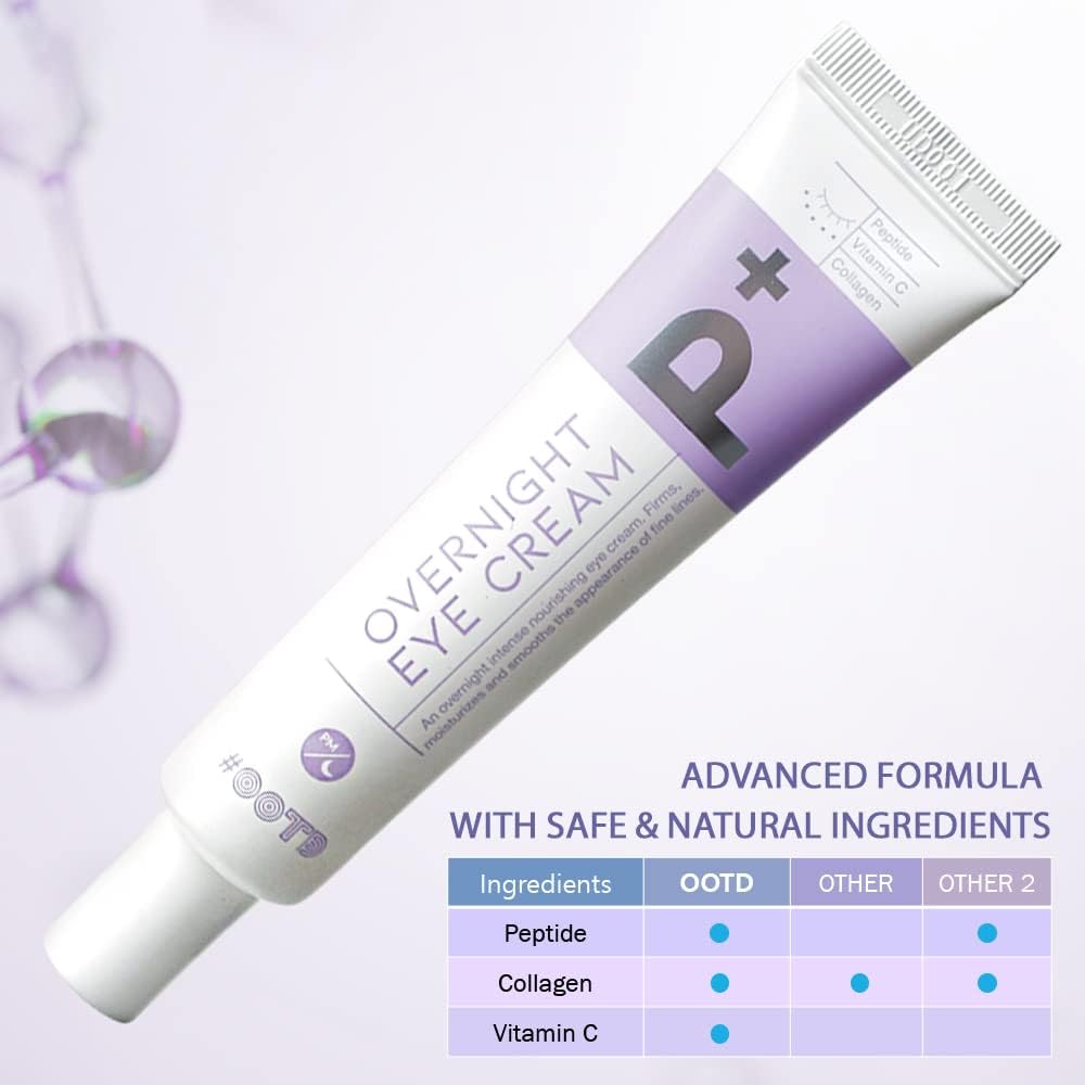 #Ootd Eye Cream For Dark Circles Puffiness And Bags Anti Aging Wrinkles Korean Cream Peptide, Vitamin C, Collagen, Vegan Under E