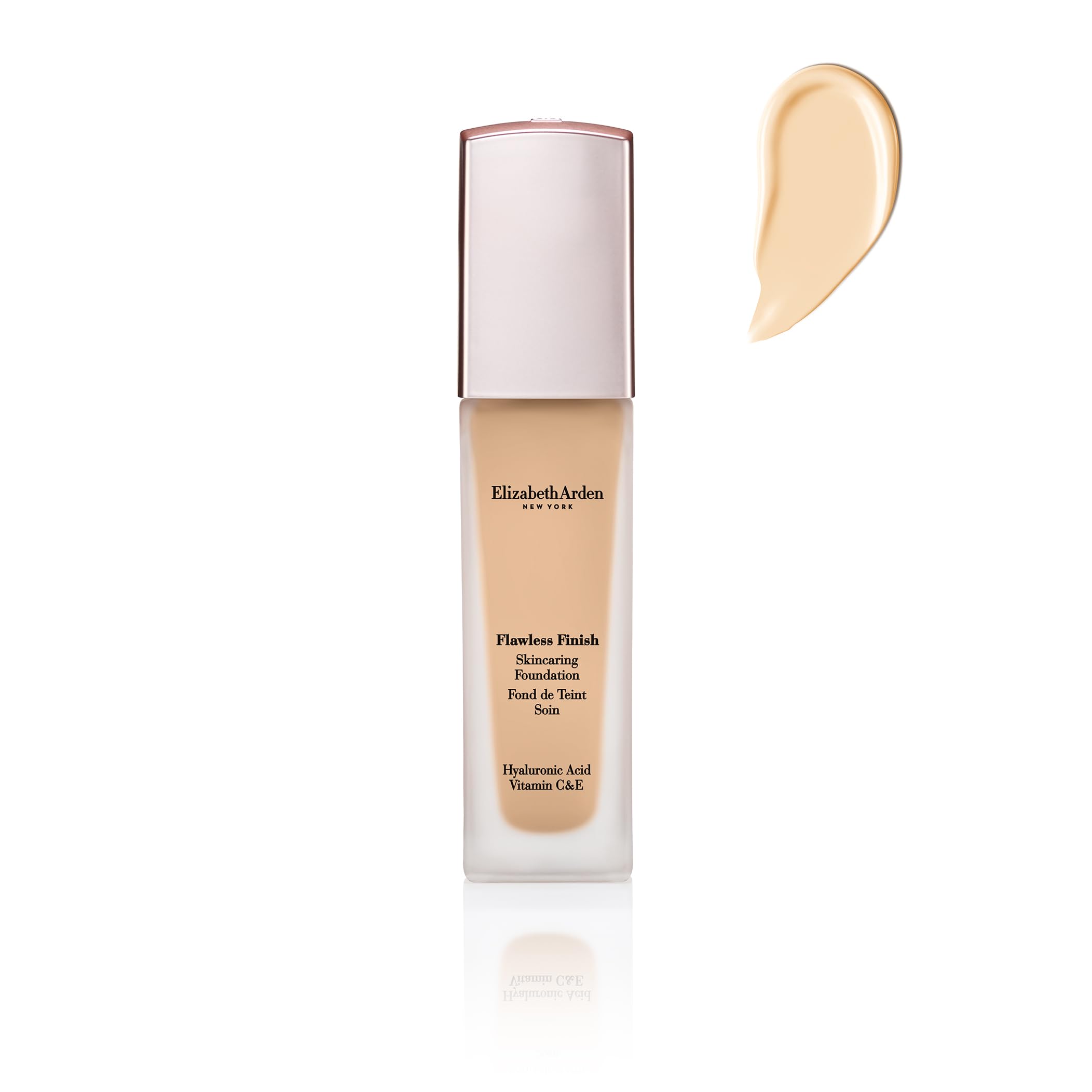 Elizabeth Arden Flawless Finish Skincaring Foundation with Hyaluronic Acid, Vitamin C & E, 130W (Fair skin with warm undertones)