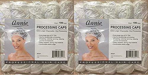 Annie - Processing Caps - Extra Large (21'') - Clear - (100) Count - (2) Packs - Disposable - Any Processing