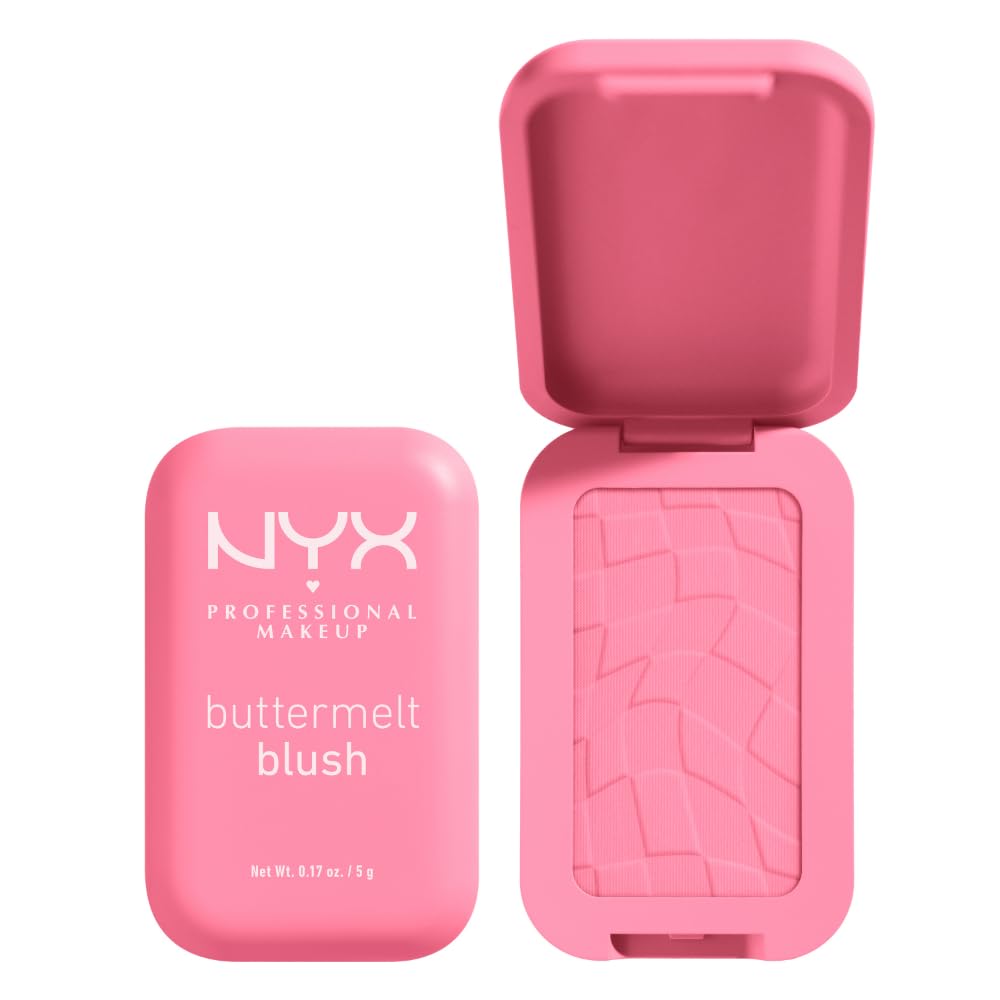 NYX PROFESSIONAL MAKEUP Buttermelt Powder Blush, Fade and Transfer-Resistant Blush, Up to 12HR Make Up Wear, Vegan Formula - But