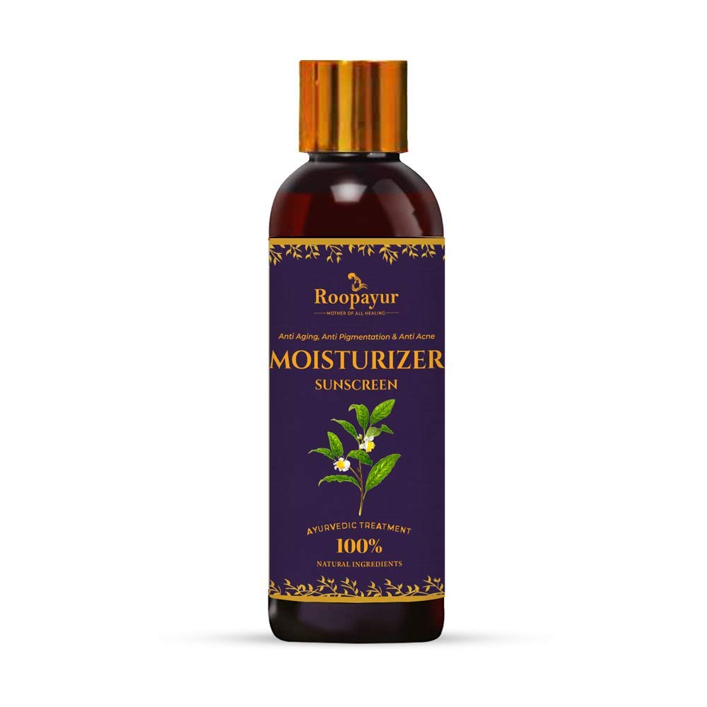 Roopayur Sunscreen 100ML, Turmeric, Green Tree Grapeseed Oil Face Moisturizer for Protecting UVB Rays Sun Burn & Tan, Helps in