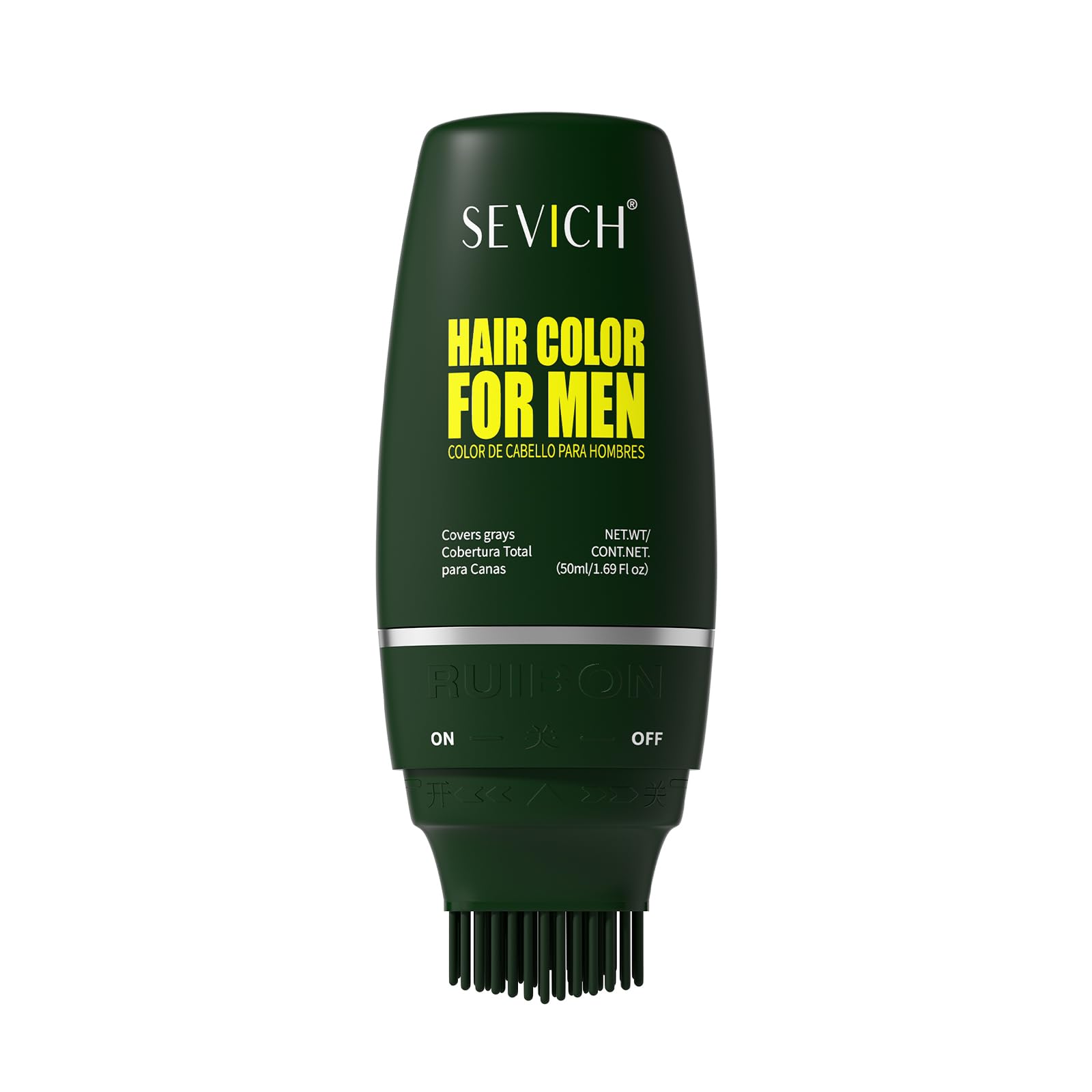 SEVICH Mens Hair Color Black  Natural Gray Root Touch Up, Ammonia Free Formula with Applicator Brush, 30 Min Quick Coverage, 1
