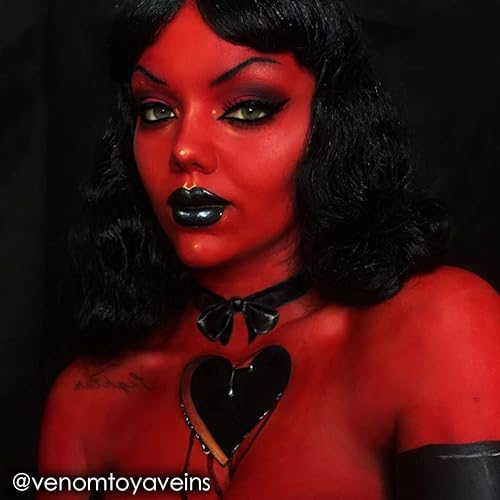 Mehron Makeup Fantasy Fx Cream Makeup  Water Based Halloween Makeup  Red Face Paint & Body Paint For Adults 1 Fl Oz (30Ml) (Red)