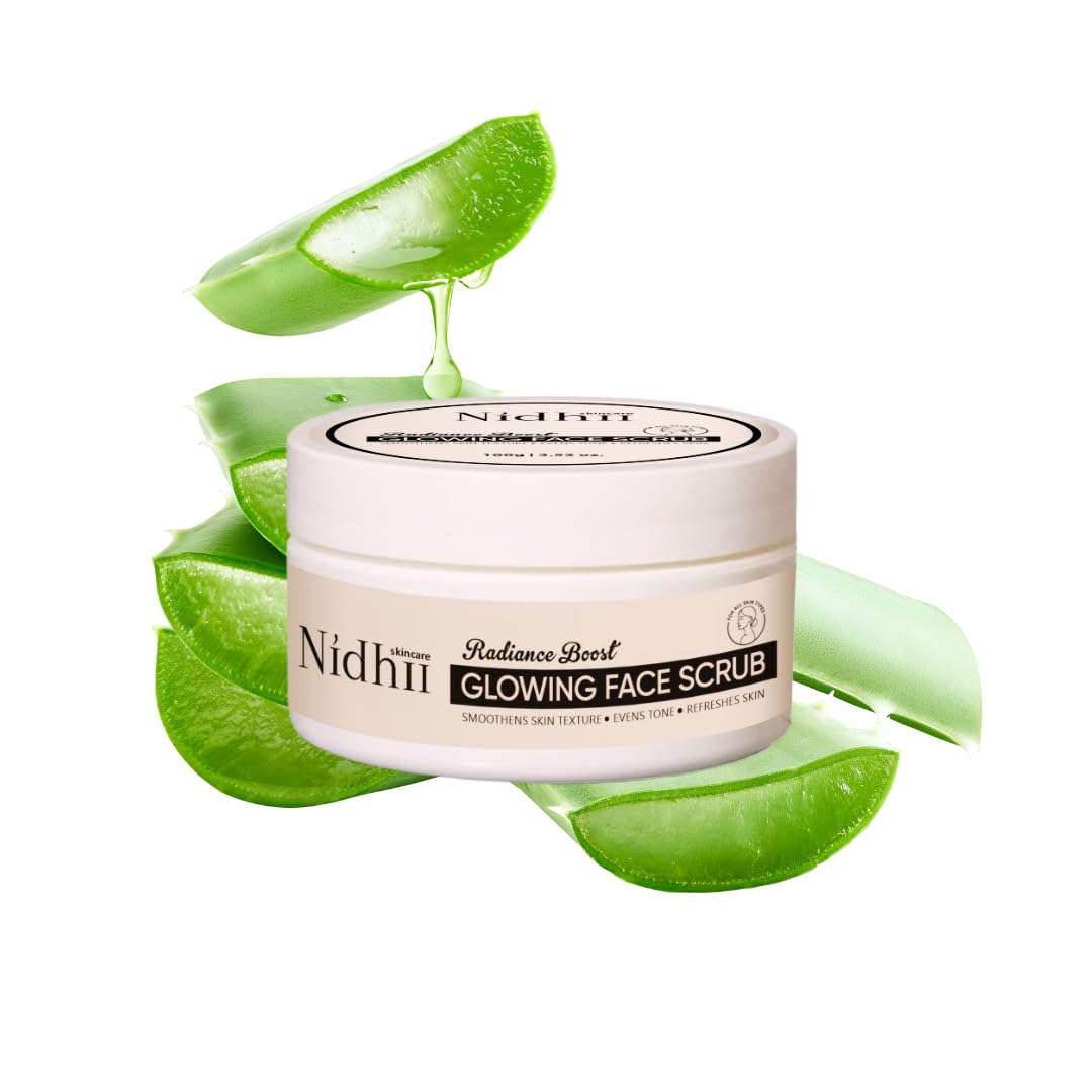 Nidhii Skincare Glowing Face Scrub With Walnut Shell & Papaya Extract | Removes Dead Skin, Unclogs Pores, Brightens Skin | With 