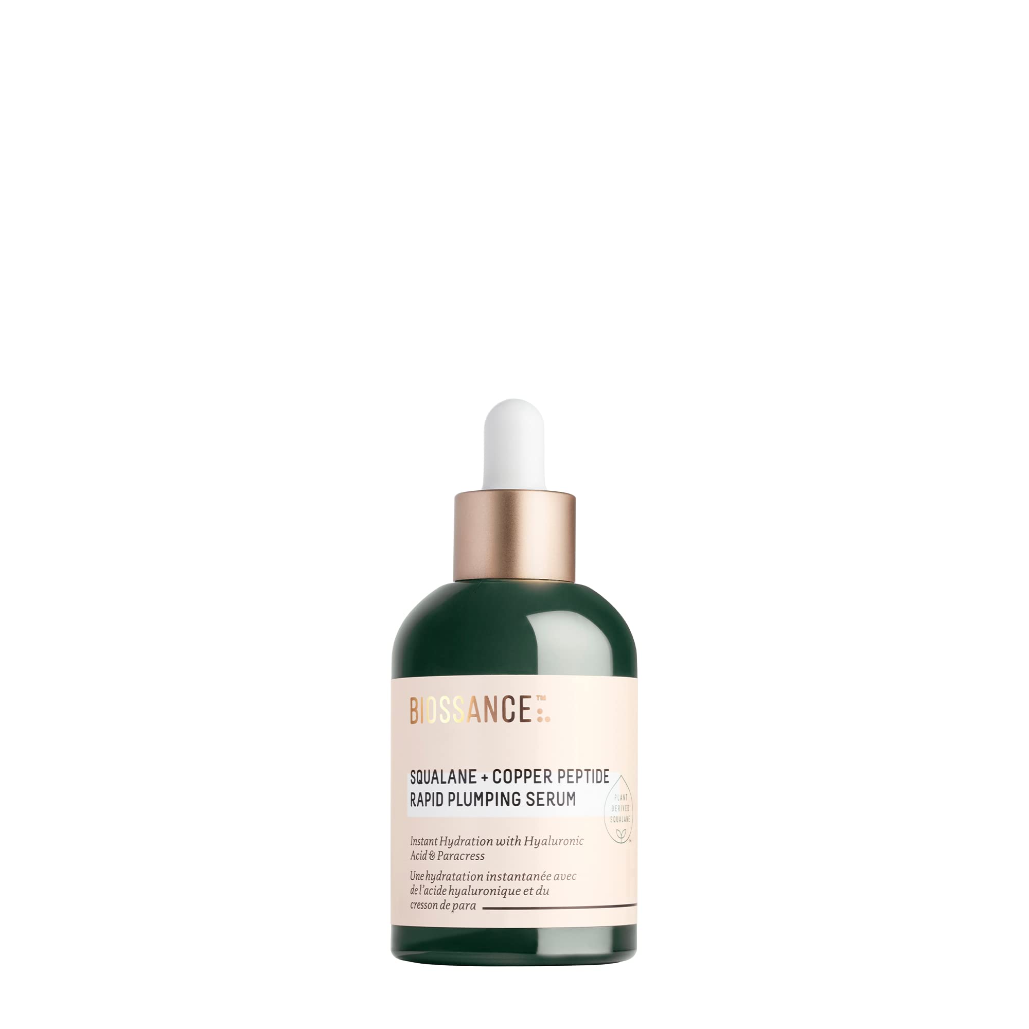 Biossance Squalane + copper Peptide Rapid Plumping SerumAPowerfully Hydrating Face Serum that Instantly Plumps and Firms with co