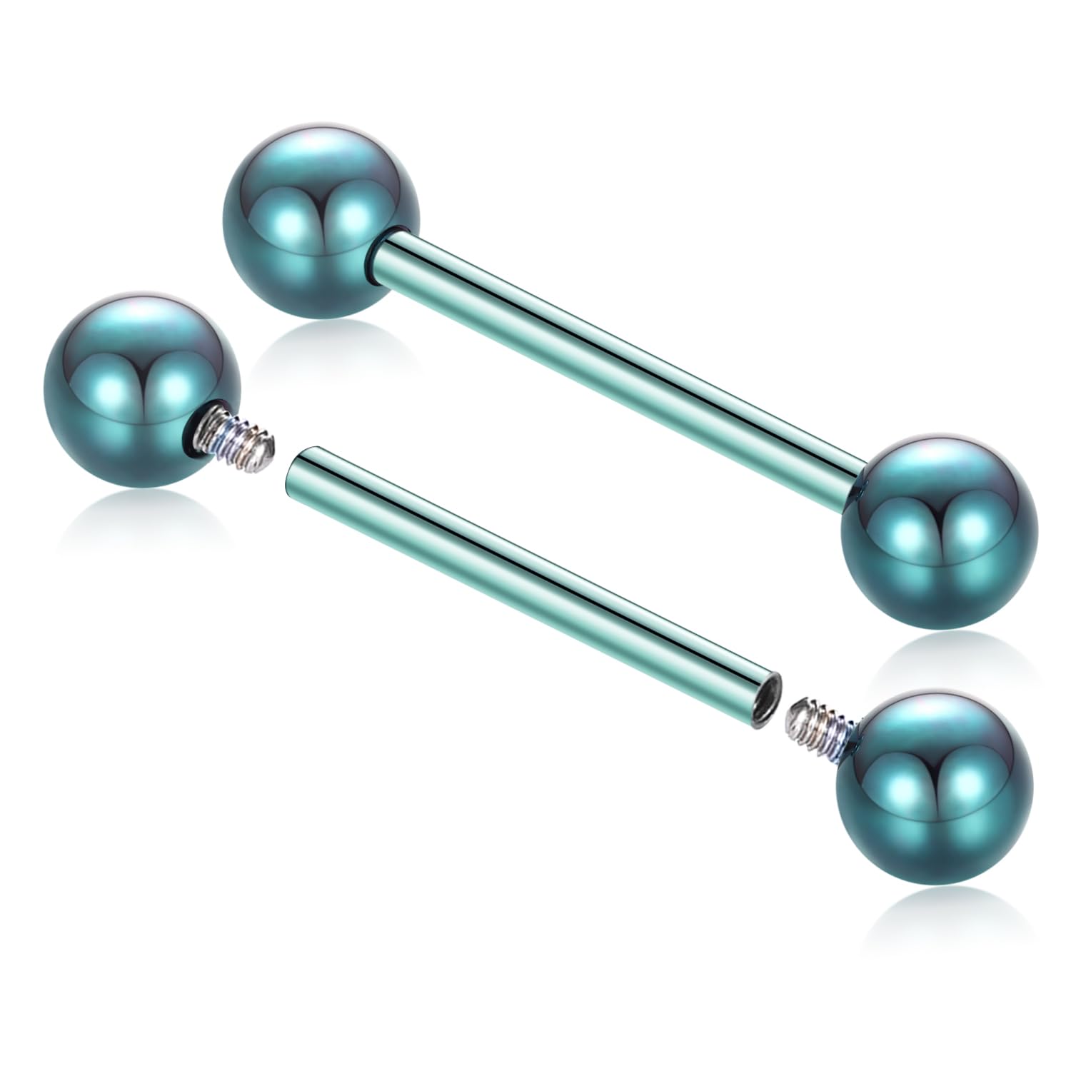 AROWRO Nipple Barbells Nipple Titanium Jewelry Green Nipple Rings 14G Nipple Piercings 12mm Nipple Piercing Jewelry G23 Titanium