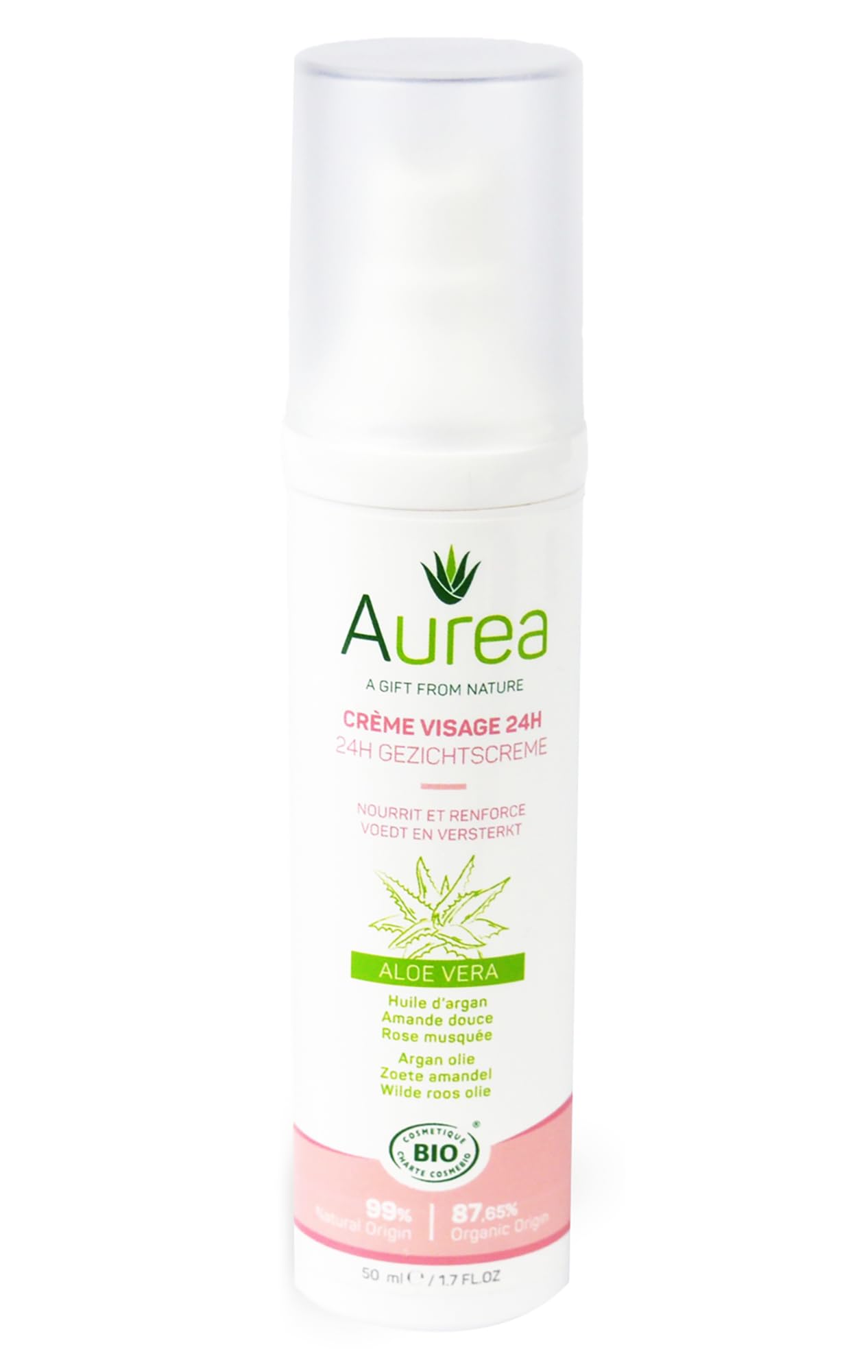 Aurea 24H Face Cream - Facial Lotion With Aloe Vera - Improves The Skin's Texture - Moisturizes And Restores Your Skin - Natural