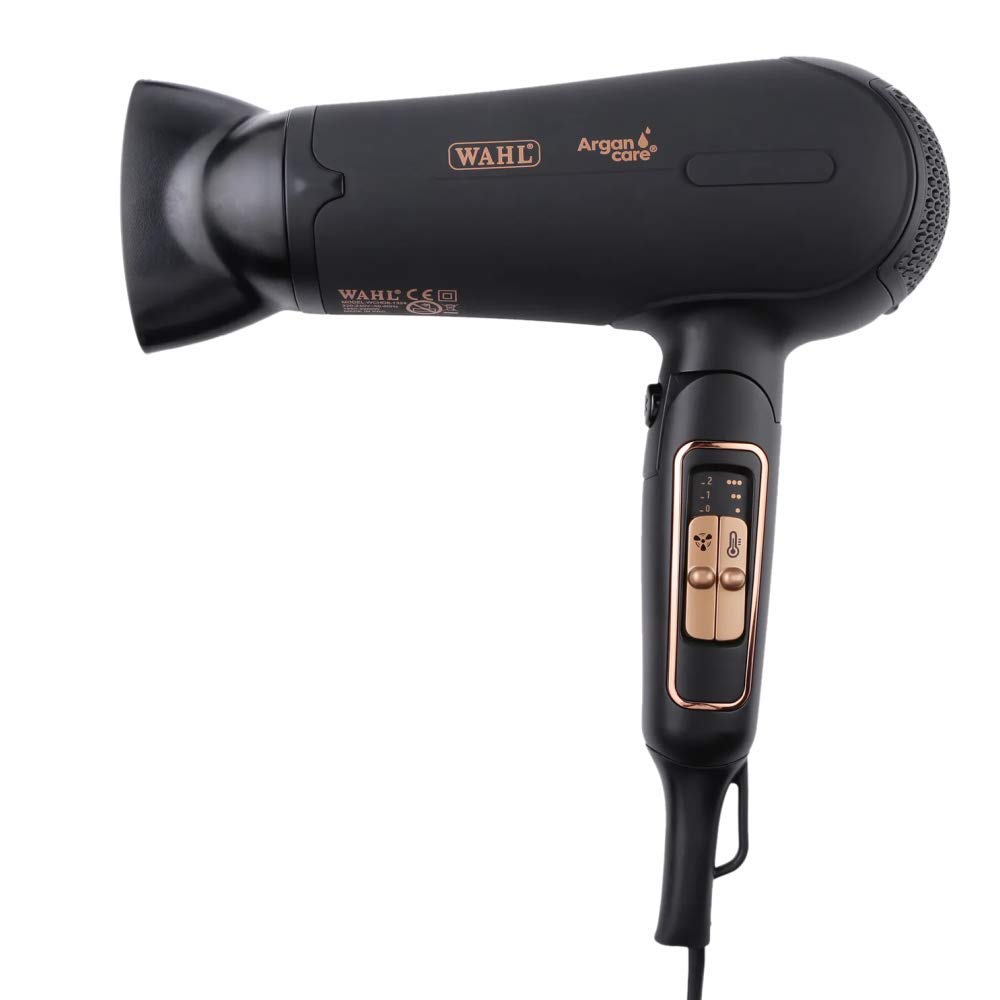 Wahl India Wchd8-1324 Argan Oil Infused Hair Dryer; 3 Heat & 2 Speed Settings; 2200 Watts, 2 Attachments- Concentrator And Diffu