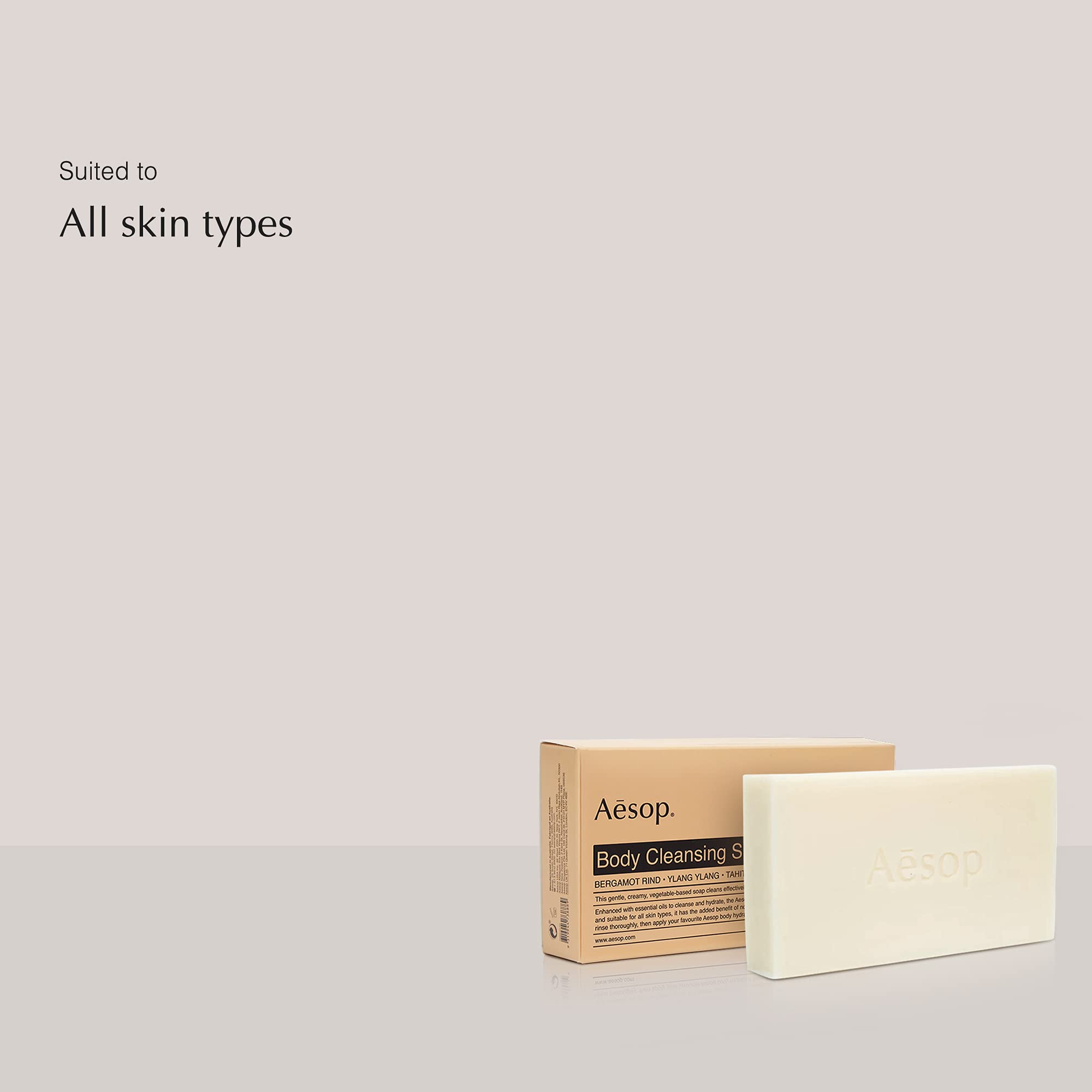 Aesop Body Cleansing Slab | 310g/10.93oz All Natural Bar Soap for All Skin Types | Bergamot Rind, Ylang Ylang, Tahitian Lime | P