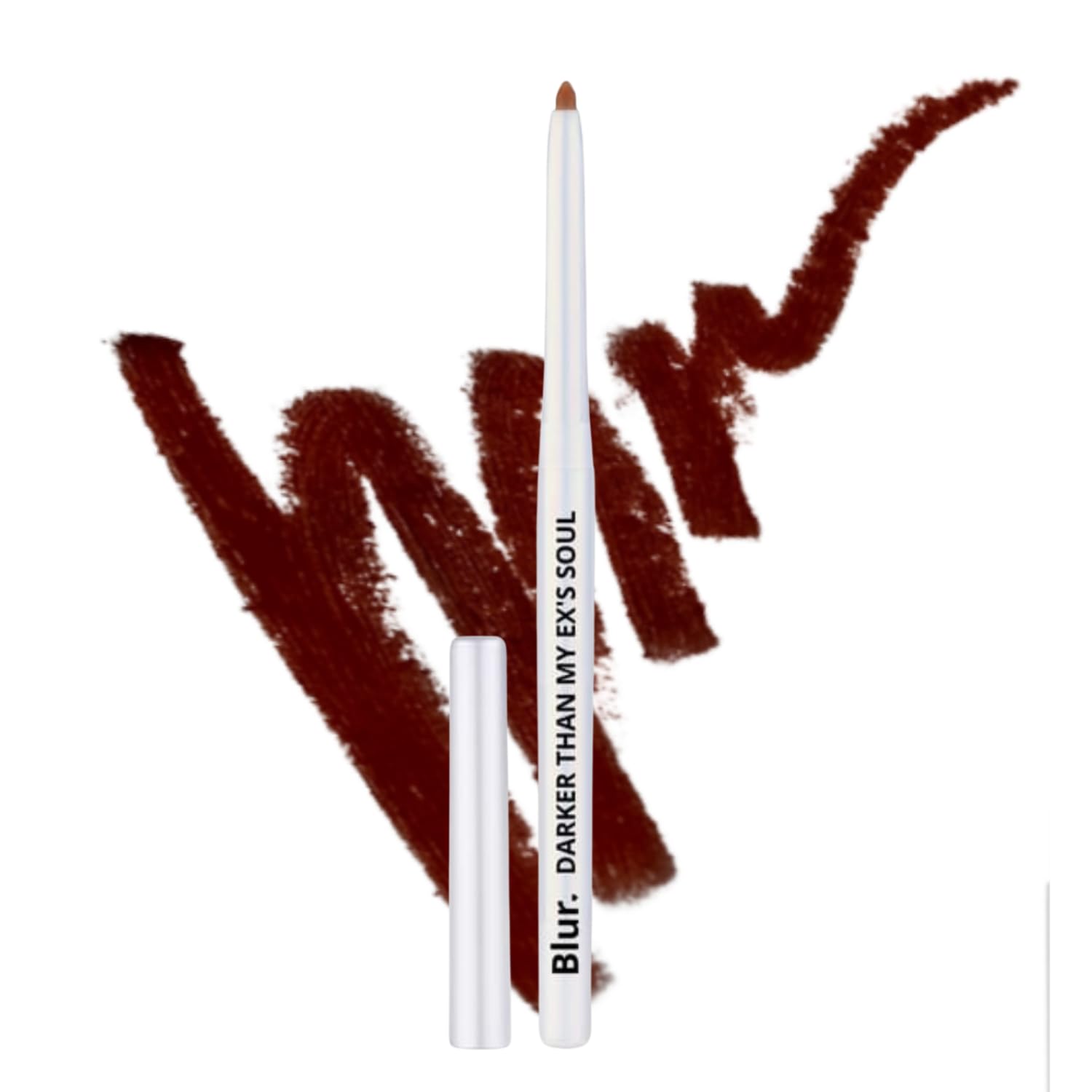 Blur India Darker Than My ExS Soul Kajal Pencil & Lip Liner | Matte Finish Non Smudge, Long Lasting, Super Pigmented, Water-Pro
