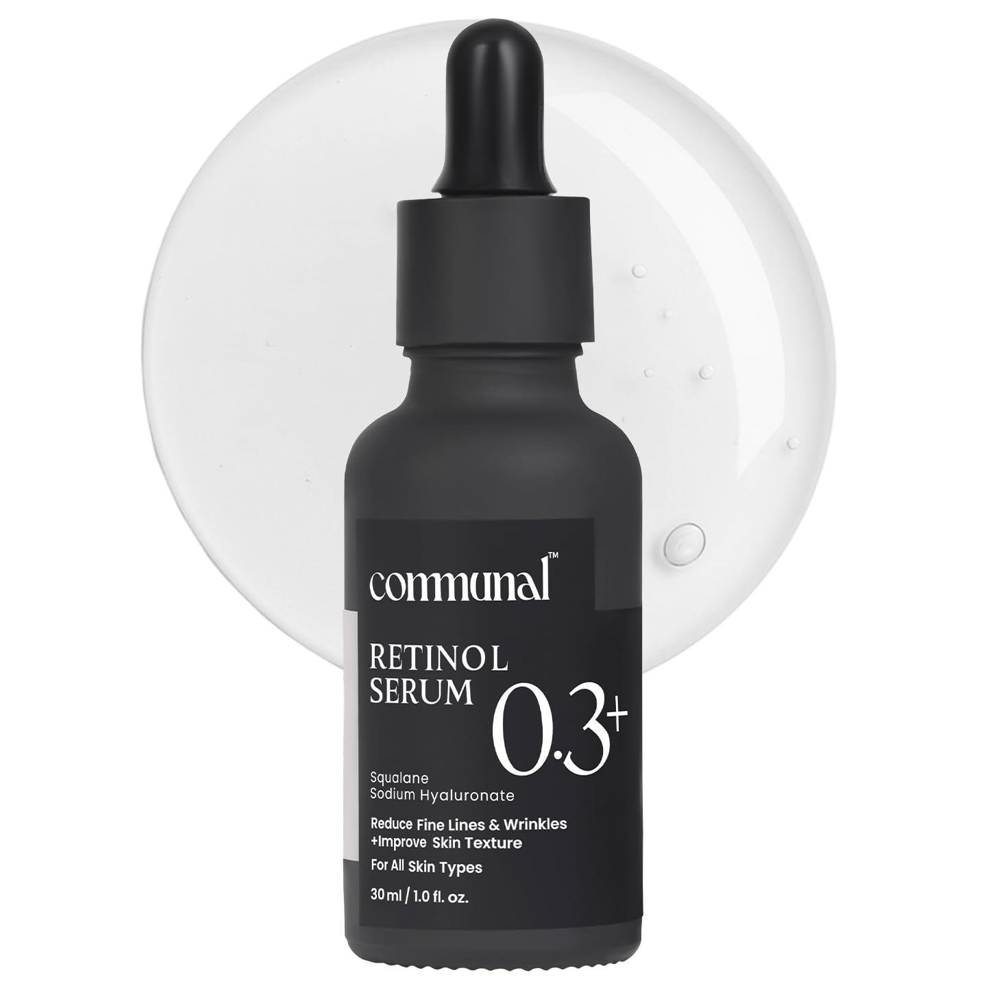 Communal Retinol 0.3% Face Serum 30Ml With Hyaluronic Acid & Squalane | Anti Aging Retinol Serum For Fine Lines, Wrinkles & Unev