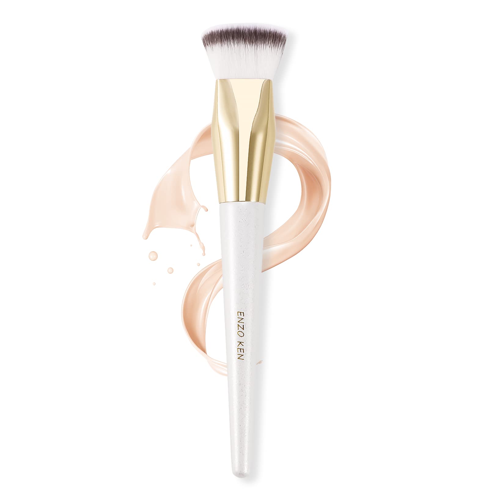 Square Foundation Brush For Liquid Makeup By Enzo Ken, Flat Foundation Brush, Liquid Foundation Brush, Flat Makeup Brush, Liquid