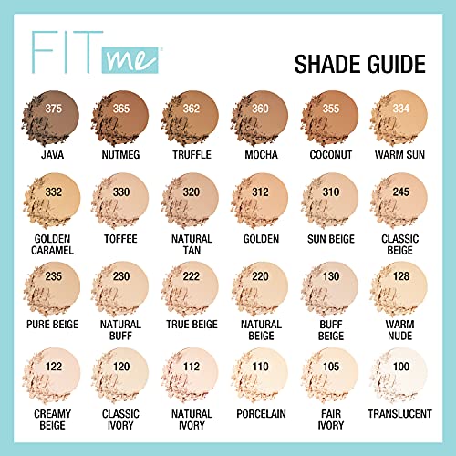 Maybelline Fit Me Matte + Poreless Pressed Face Powder Makeup & Setting Powder, Buff Beige, 1 Count