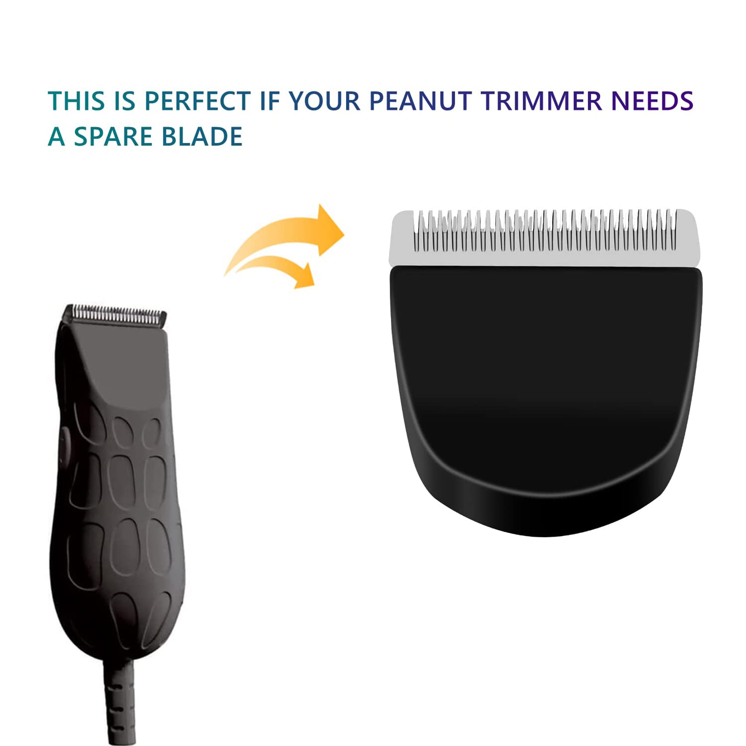 2 Pack Professional Peanut Clipper/Trimmer Snap On Replacement Blades #2068-300 - Compatible with Wahl Peanut Hair Clipper/Trimm