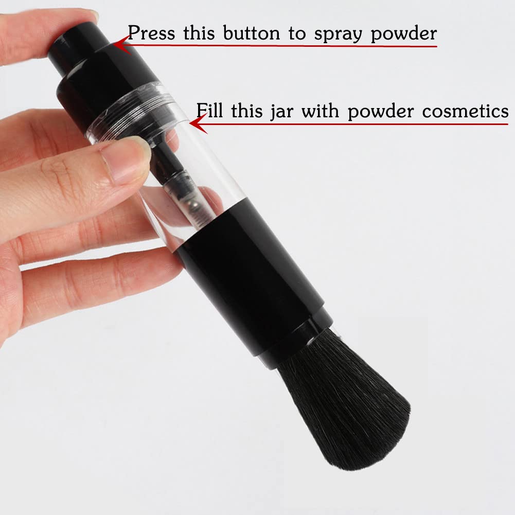 Bling Toman Spray Applicator For Powder Face Blush Brush Reusable Travel Brush With Refillable Loose Powder Bottle Jars For Colo