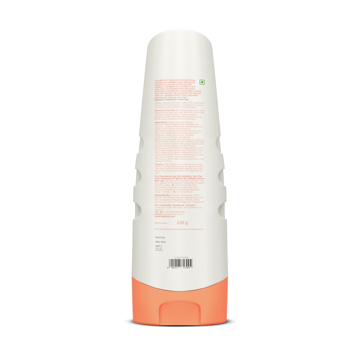 BBLUNT Advanced Smoothening Conditioner with Keratin & Hyaluronic Acid | Controls Frizz & Makes Hair Straight | Deeply Nourishes