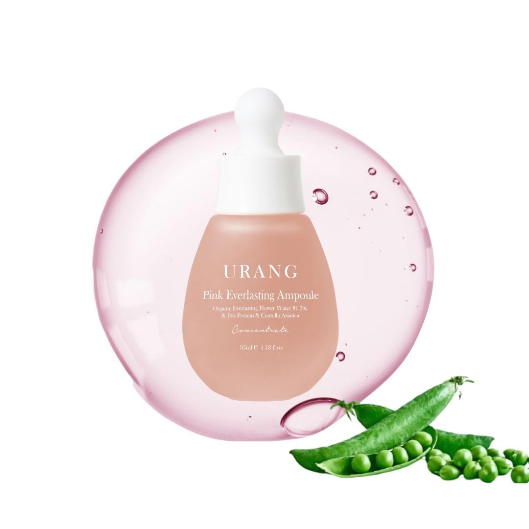 URANG Pink Everlasting Ampoule | Organic Moisturizer Supports Elasticity & Vibrancy for Dull Skin | Natural Vegan Skincare for W