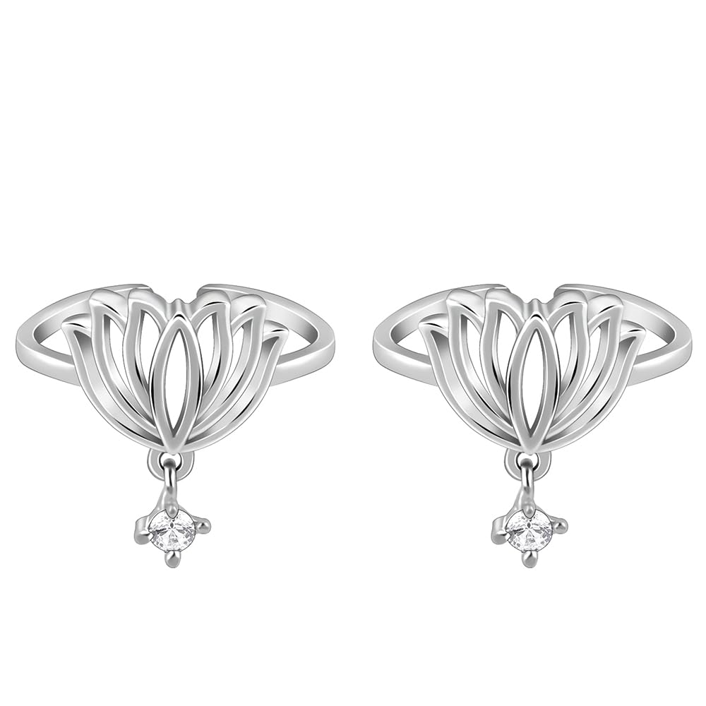 Giva 925 Silver Kanwal Toe Rings| Toe Rings For Women And Girls | With Certificate Of Authenticity And 925 Stamp | 6 Month Warra