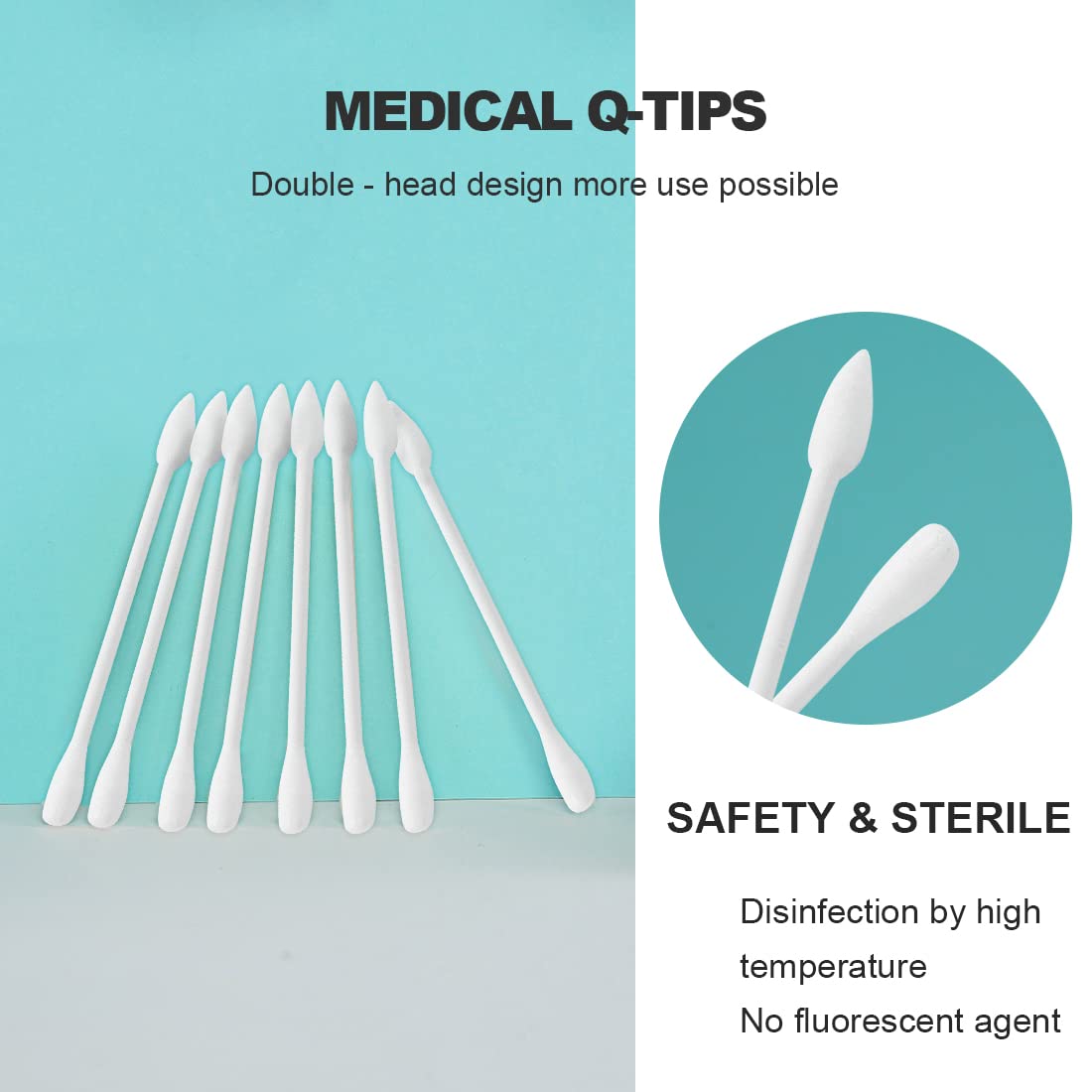 200 Count Individually Wrapped Cotton Swabs,Travel Cotton Swabs,Cotton Stick,Double Round Cotton Swabs,Round Cotton Swabs,Indivi