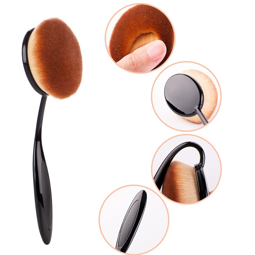 Yoseng Foundation Brush For Liquid Makeup,Oval Black Large Toothbrush Makeup Brushes Fast Flawless Application Liquid Cream Powd