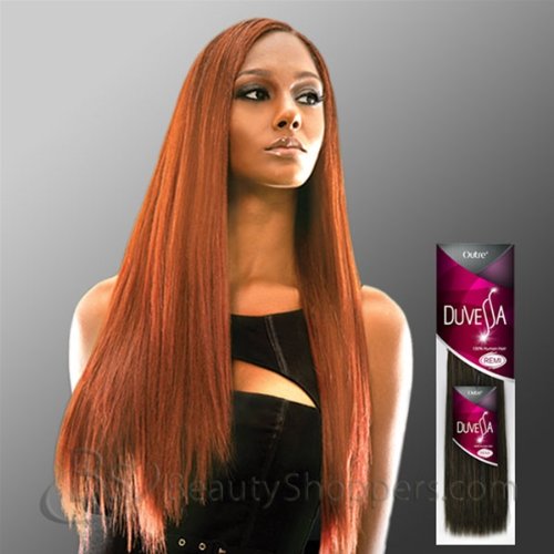 Outre DUVESSA Remi Human Hair Weave - YAKI (10S INCH, 4-LIGHT BROWN)