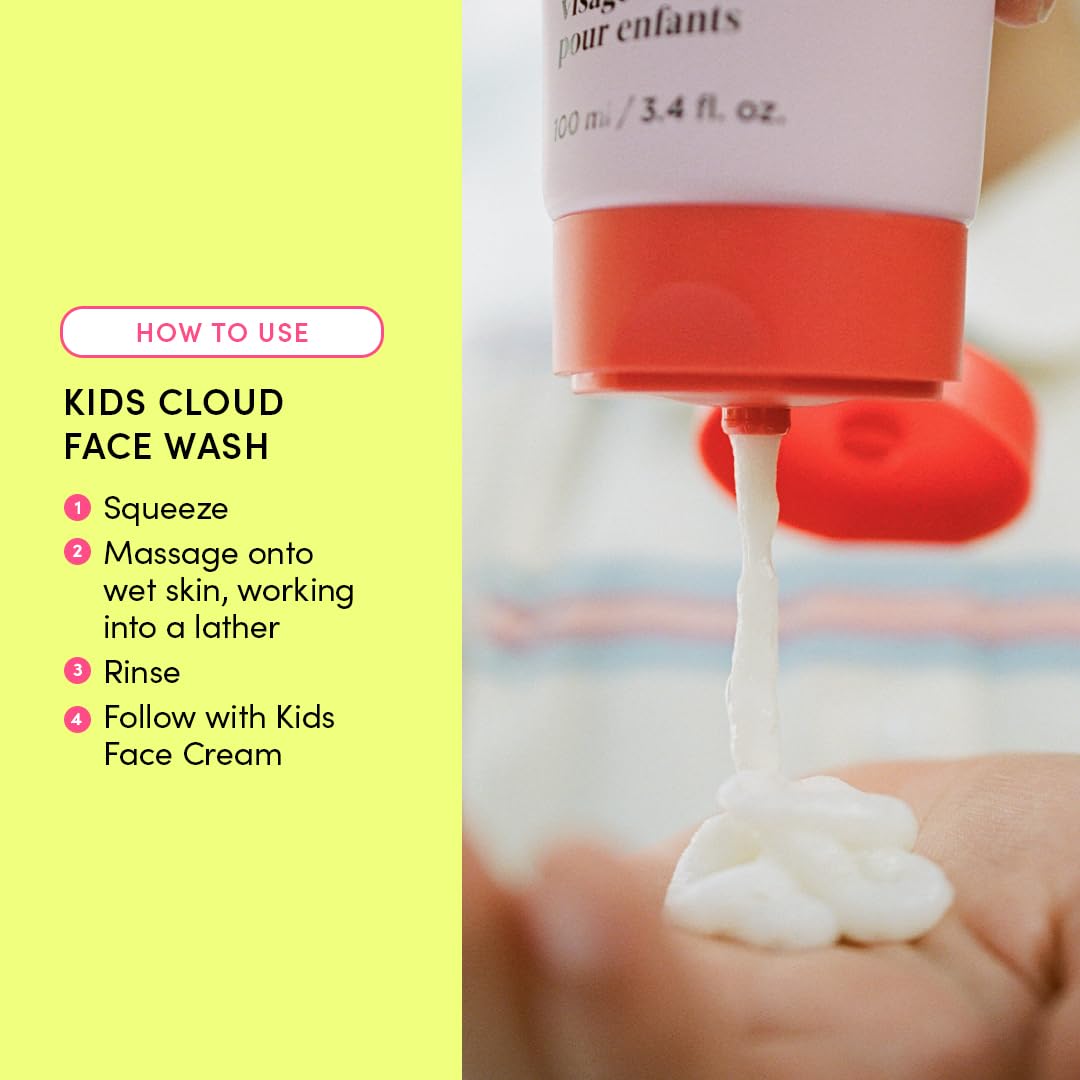 Evereden Kids Cloud Face Wash: Tropical Sorbet, 3.4 Fl Oz | Creamy & Fun Skin Care For Kids | Easy-To-Use Kids Face Wash | Non-T