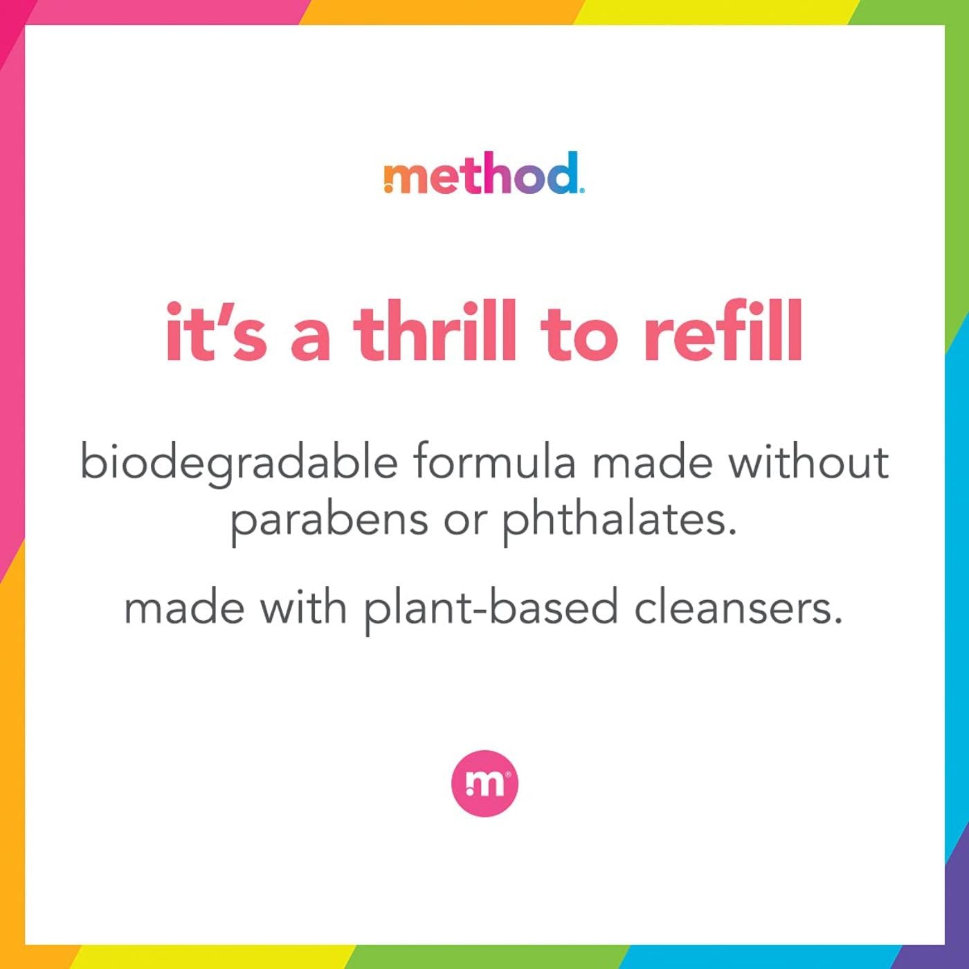 Method Gel Hand Soap Refill, Waterfall, Recyclable Bottle, Biodegradable Formula, 34 Oz (Pack Of 4)